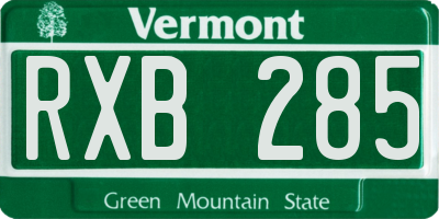 VT license plate RXB285