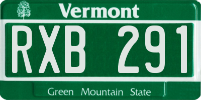 VT license plate RXB291