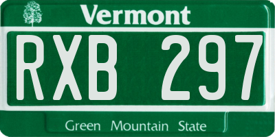 VT license plate RXB297