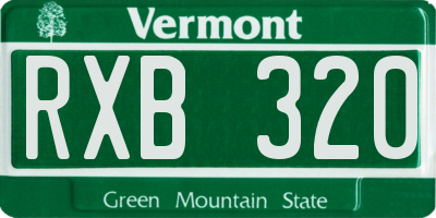 VT license plate RXB320