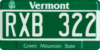 VT license plate RXB322