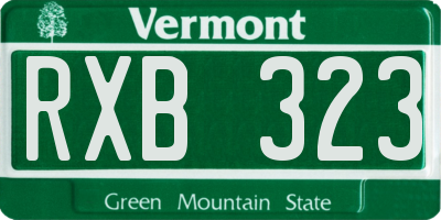 VT license plate RXB323