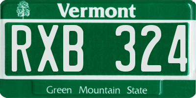 VT license plate RXB324