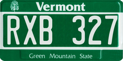 VT license plate RXB327