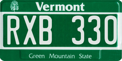 VT license plate RXB330