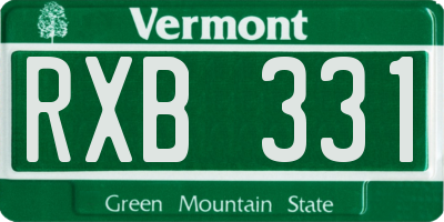 VT license plate RXB331