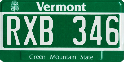 VT license plate RXB346