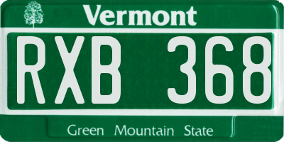 VT license plate RXB368