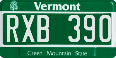 VT license plate RXB390