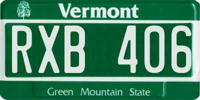 VT license plate RXB406