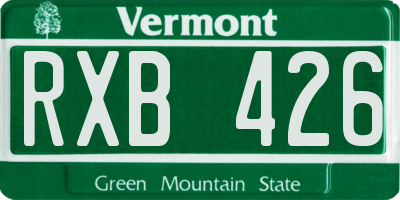 VT license plate RXB426