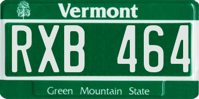VT license plate RXB464