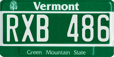VT license plate RXB486