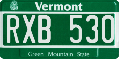 VT license plate RXB530