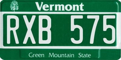 VT license plate RXB575