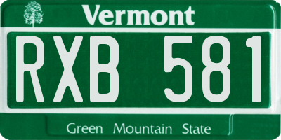 VT license plate RXB581