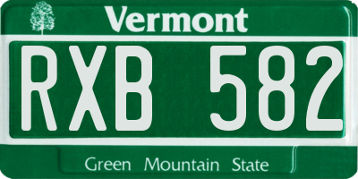 VT license plate RXB582