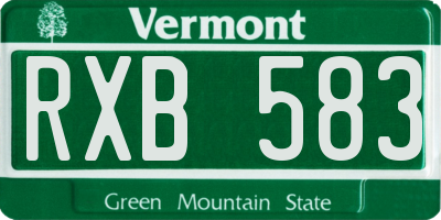 VT license plate RXB583