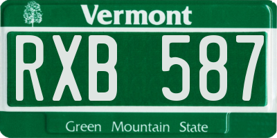 VT license plate RXB587