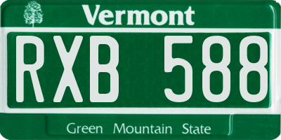 VT license plate RXB588