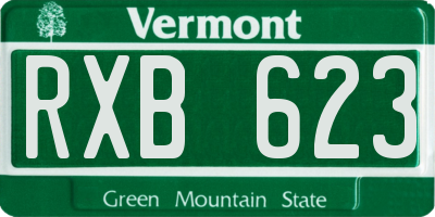 VT license plate RXB623
