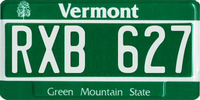 VT license plate RXB627