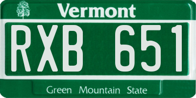 VT license plate RXB651