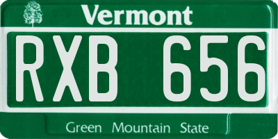 VT license plate RXB656