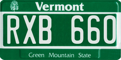 VT license plate RXB660