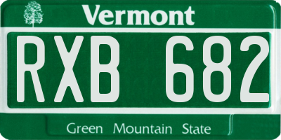 VT license plate RXB682