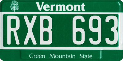 VT license plate RXB693