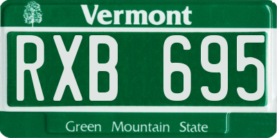 VT license plate RXB695