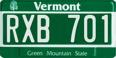 VT license plate RXB701