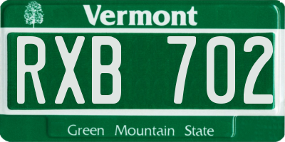 VT license plate RXB702