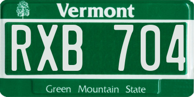 VT license plate RXB704