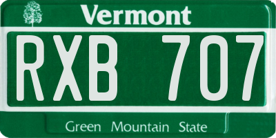 VT license plate RXB707