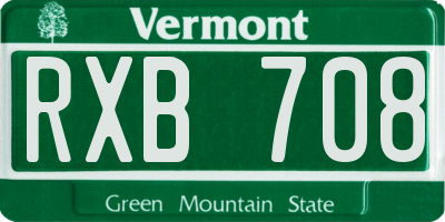 VT license plate RXB708