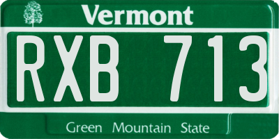VT license plate RXB713