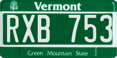 VT license plate RXB753