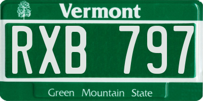VT license plate RXB797