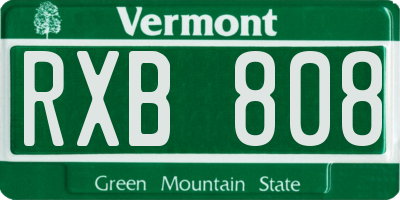 VT license plate RXB808