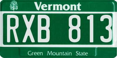 VT license plate RXB813