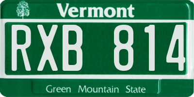 VT license plate RXB814