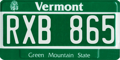 VT license plate RXB865