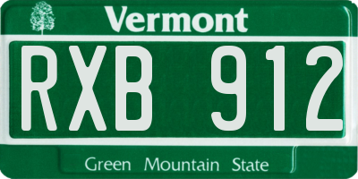 VT license plate RXB912
