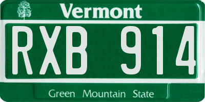 VT license plate RXB914