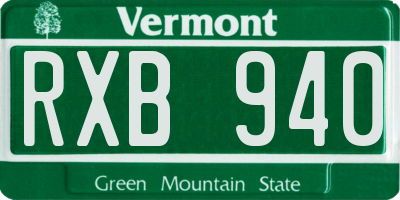 VT license plate RXB940