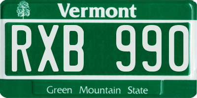 VT license plate RXB990