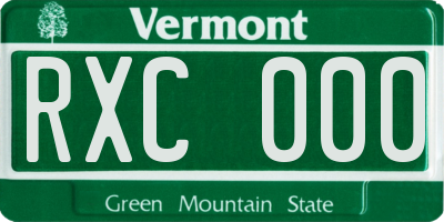 VT license plate RXC000