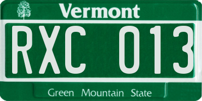 VT license plate RXC013